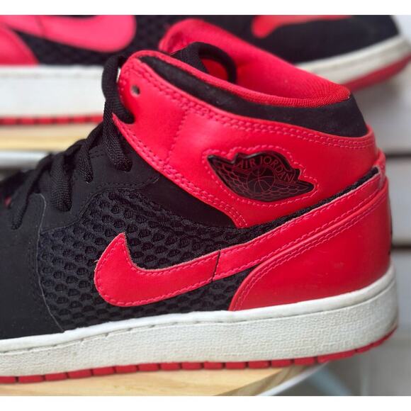 Nike Air Jordan 1 Phat Black/Siren Red-White Girls Size 6Y - Picture 5 of 7